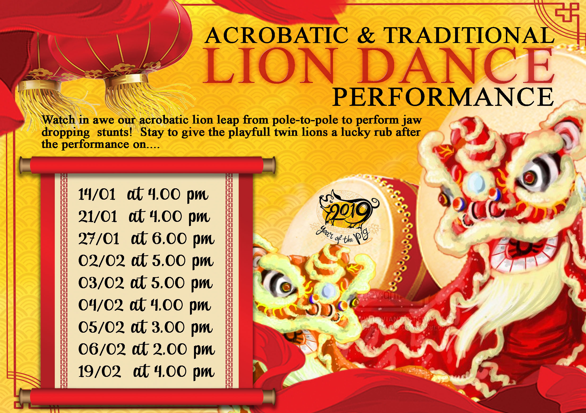 Acrobatic & Traditional Lion Dance Performance For 2019